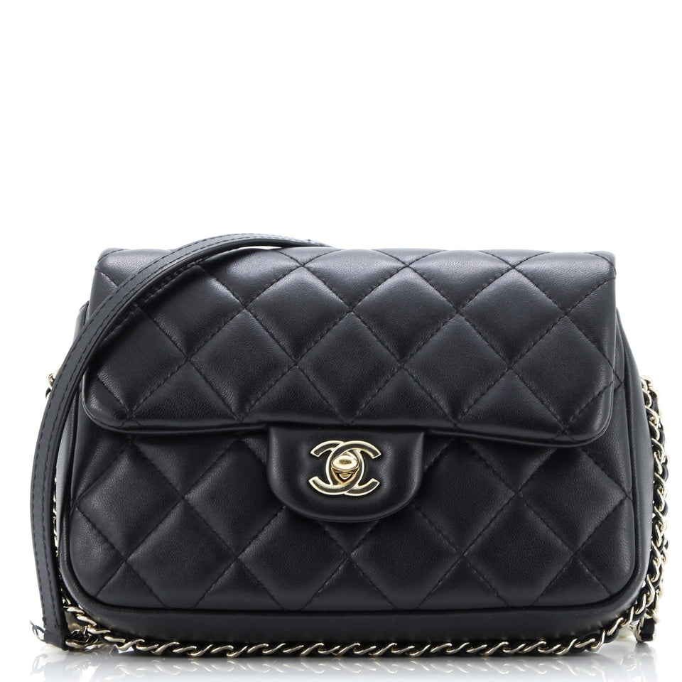 My Precious Pearls Chain Flap Bag Quilted Lambskin Medium