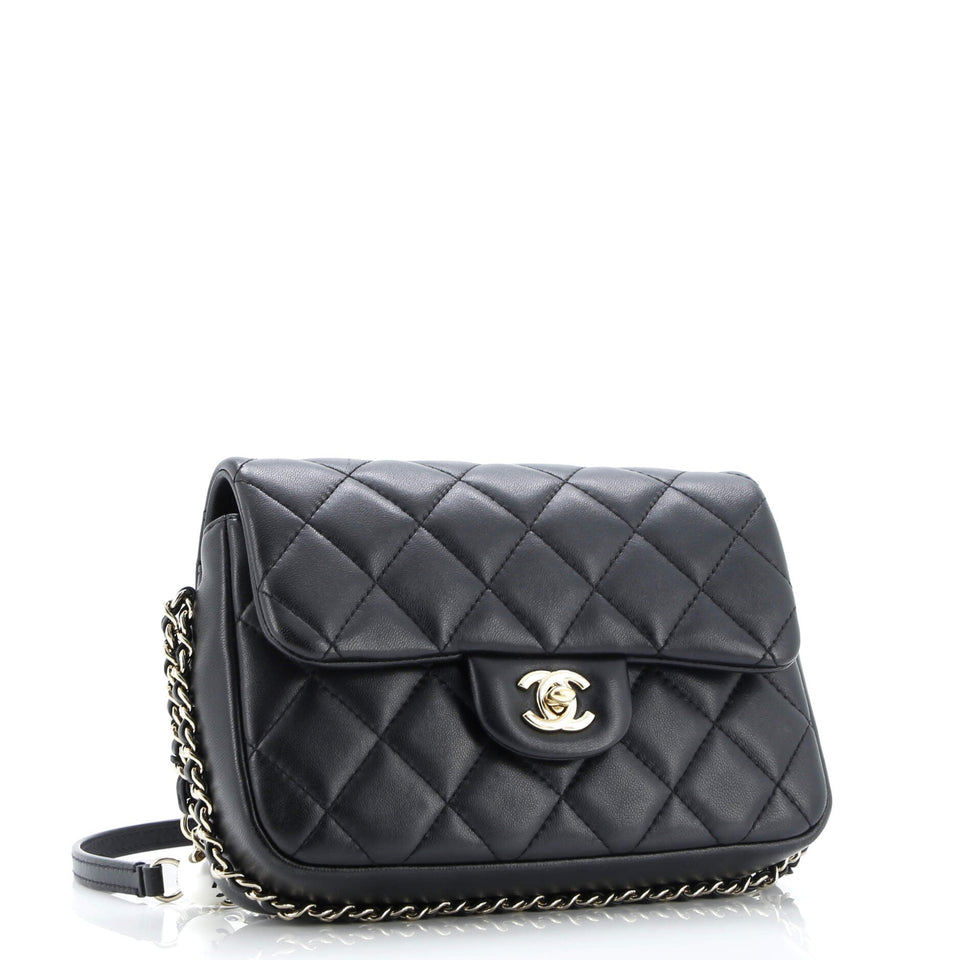 My Precious Pearls Chain Flap Bag Quilted Lambskin Medium