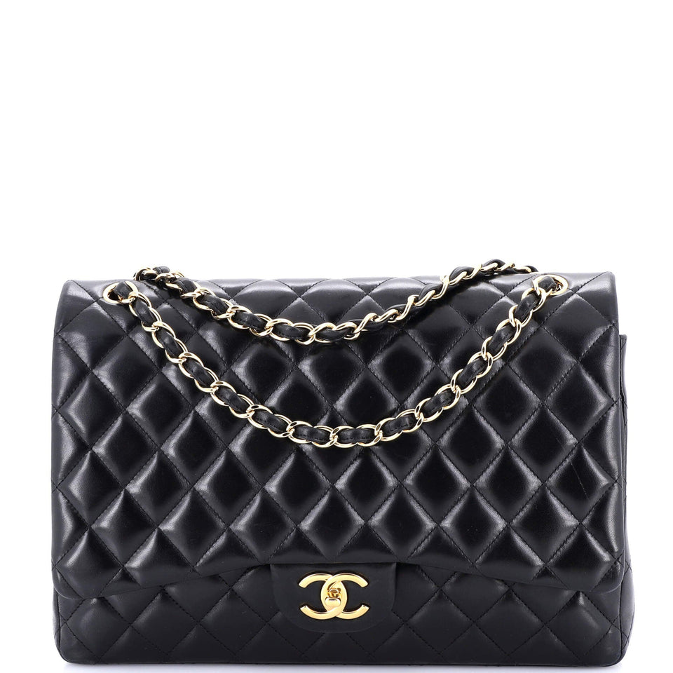 Classic Double Flap Bag Quilted Lambskin Maxi