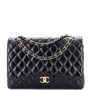 Classic Double Flap Bag Quilted Lambskin Maxi