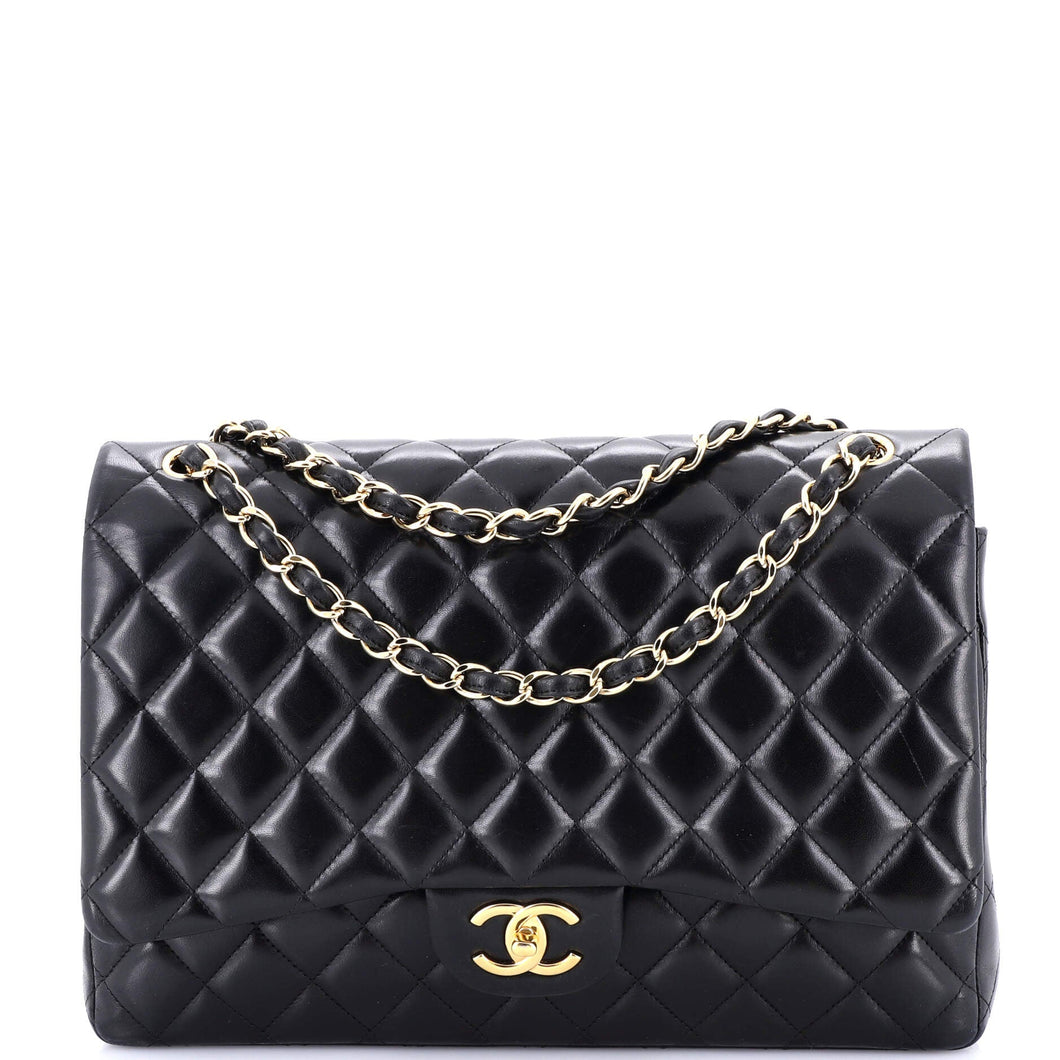 Classic Double Flap Bag Quilted Lambskin Maxi