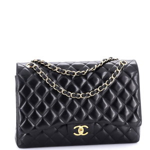 Classic Double Flap Bag Quilted Lambskin Maxi
