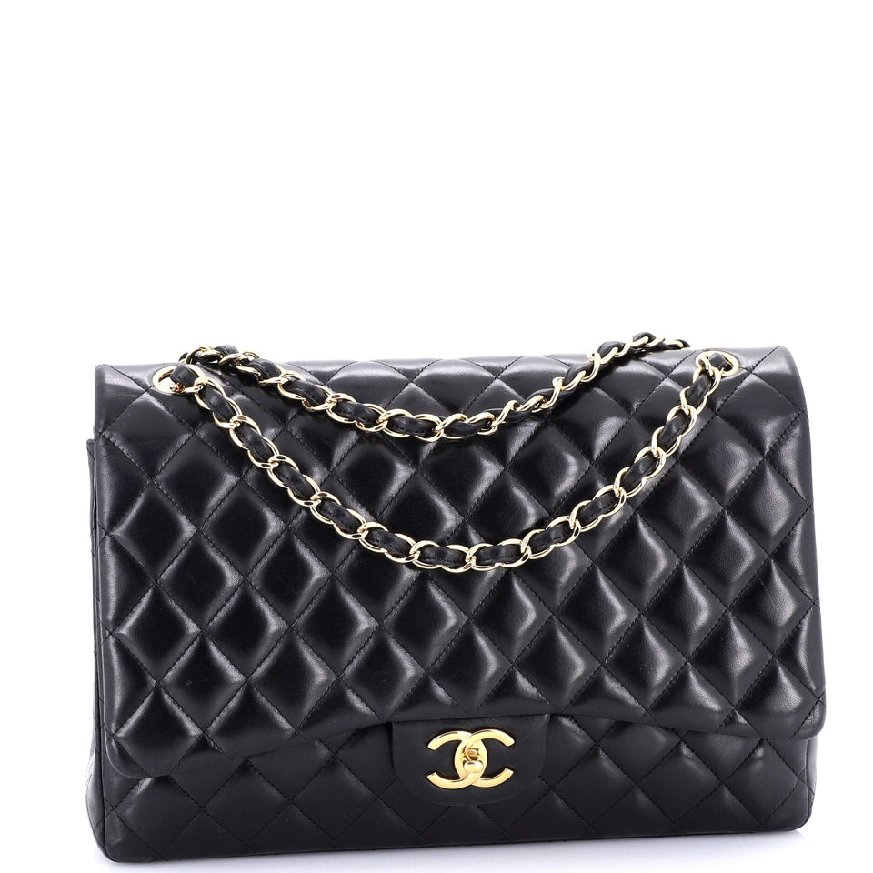 Classic Double Flap Bag Quilted Lambskin Maxi