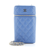 Classic Vanity Phone Holder with Chain Quilted Caviar