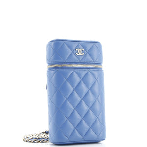 Classic Vanity Phone Holder with Chain Quilted Caviar