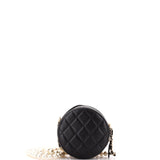 About Pearls Round Clutch with Chain Quilted Lambskin Mini