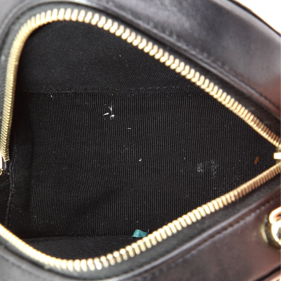About Pearls Round Clutch with Chain Quilted Lambskin Mini