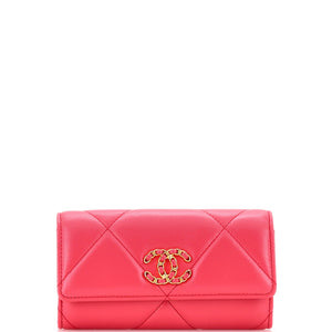 19 Flap Wallet Quilted Lambskin Small