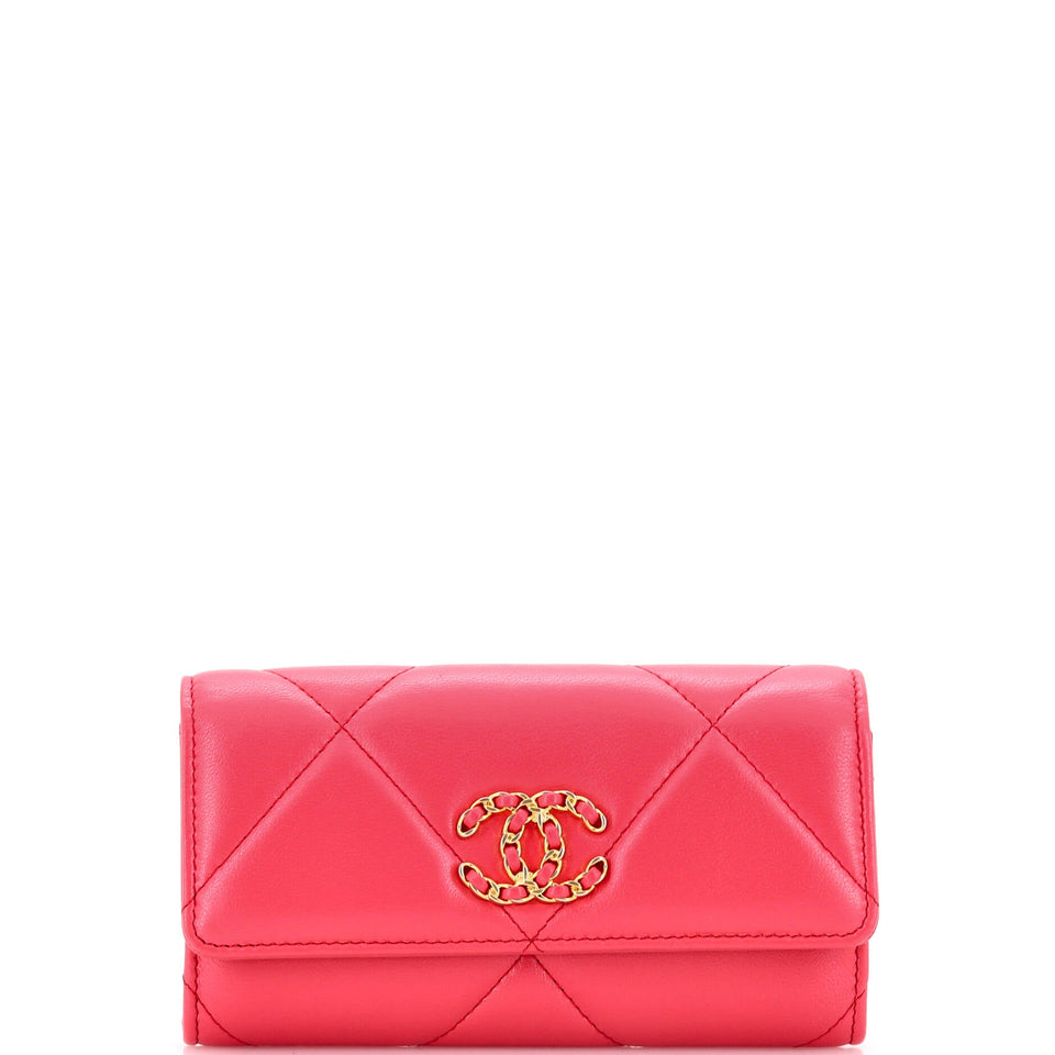 19 Flap Wallet Quilted Lambskin Small