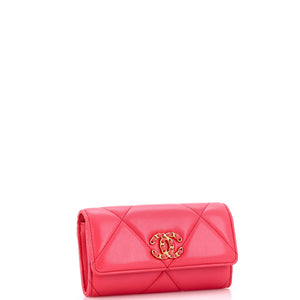 19 Flap Wallet Quilted Lambskin Small