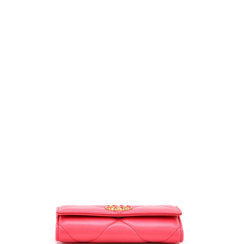 19 Flap Wallet Quilted Lambskin Small