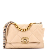 19 Flap Bag Quilted Leather Medium