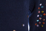 Chanel Navy Confetti Cashmere Navy SZ 34