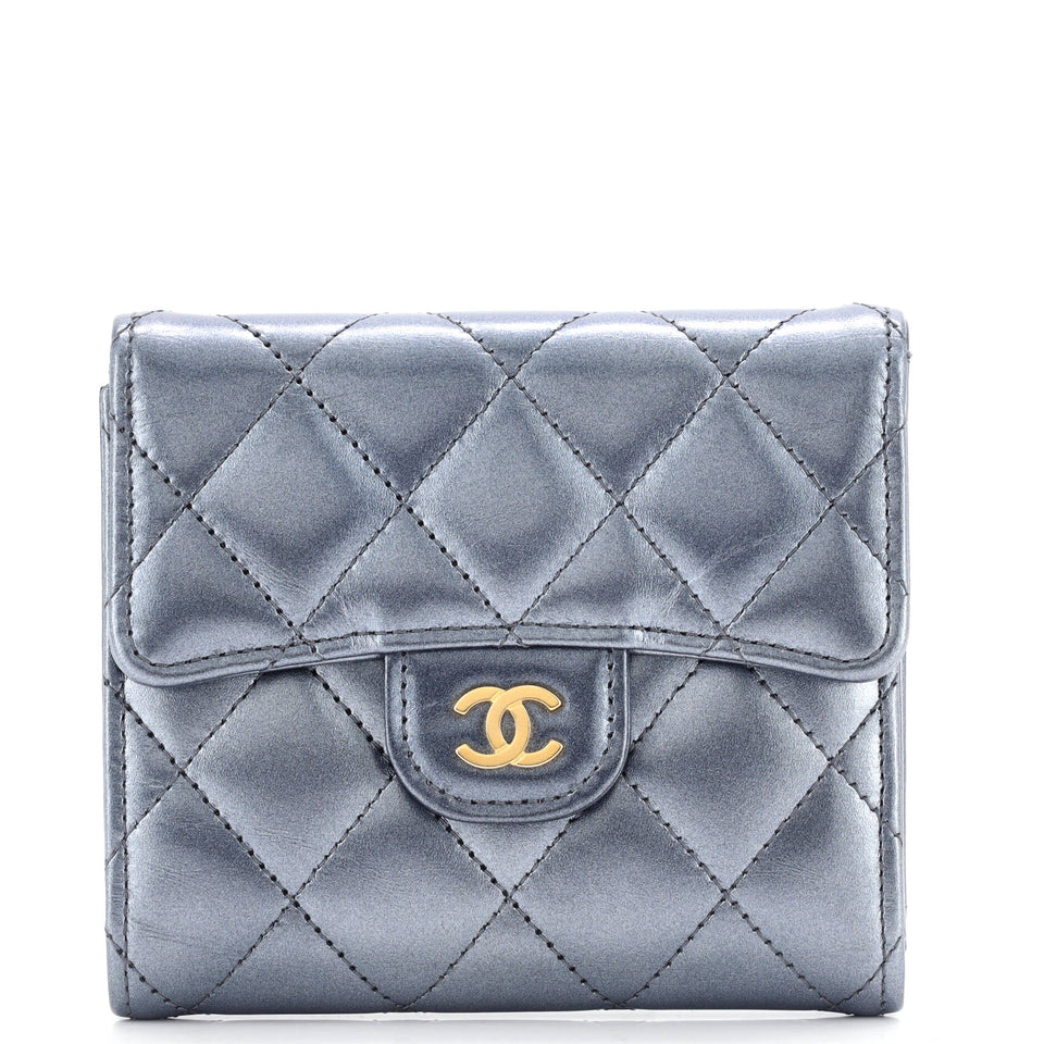 CC Compact Classic Flap Wallet Quilted Lambskin