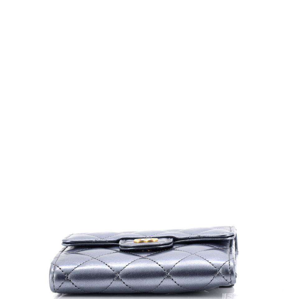 CC Compact Classic Flap Wallet Quilted Lambskin