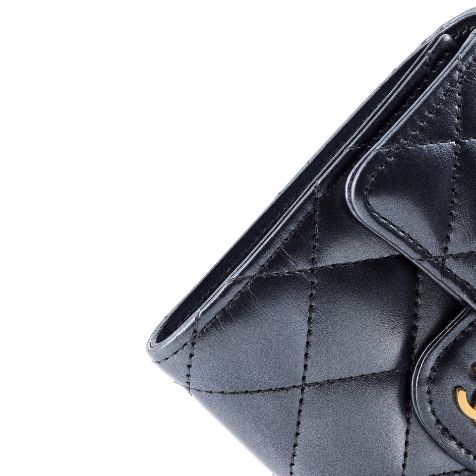 CC Compact Classic Flap Wallet Quilted Lambskin