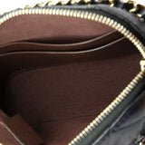 CC Dome Zip Clutch with Chain Quilted Caviar Mini