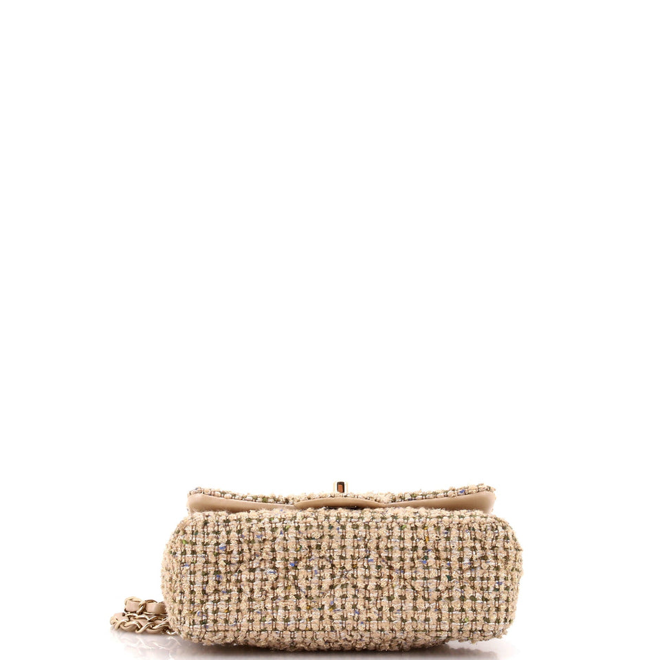 Classic Single Flap Bag Quilted Tweed Mini