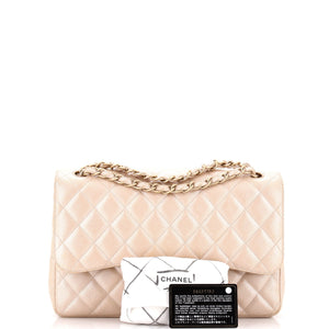 Classic Double Flap Bag Quilted Iridescent Caviar Jumbo
