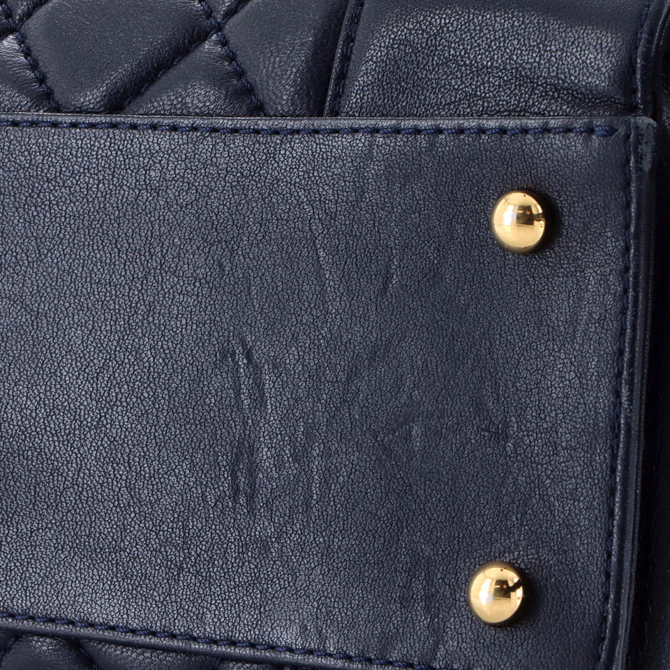 Mademoiselle Vintage Shopping Tote Quilted Sheepskin Medium