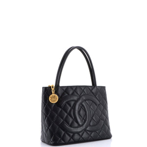 Medallion Tote Quilted Caviar
