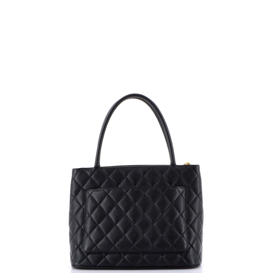 Medallion Tote Quilted Caviar