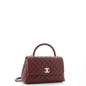 Coco Top Handle Bag Quilted Caviar Small