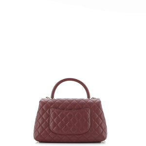 Coco Top Handle Bag Quilted Caviar Small