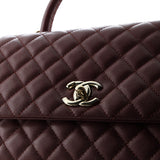 Coco Top Handle Bag Quilted Caviar Small