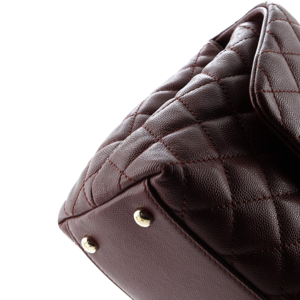 Coco Top Handle Bag Quilted Caviar Small