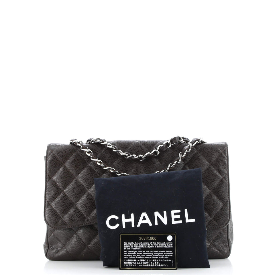 Vintage Classic Single Flap Bag Quilted Caviar Jumbo