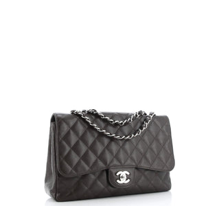 Vintage Classic Single Flap Bag Quilted Caviar Jumbo