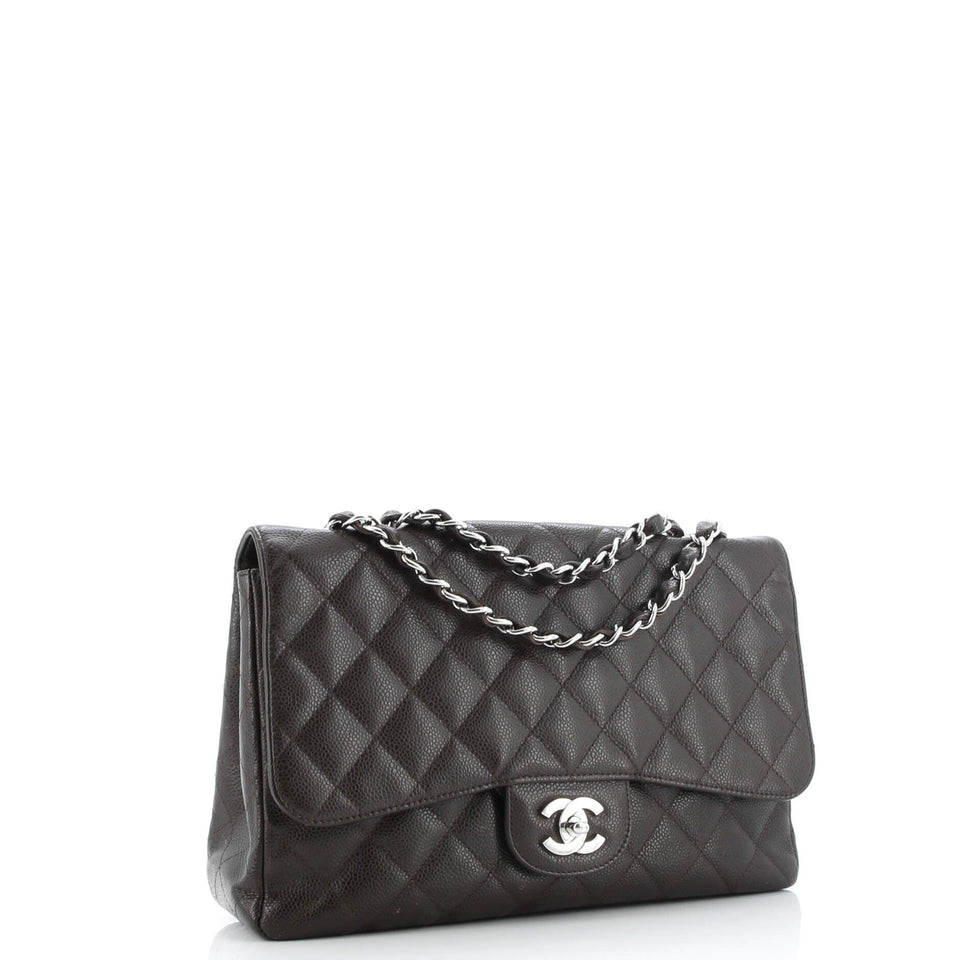 Vintage Classic Single Flap Bag Quilted Caviar Jumbo