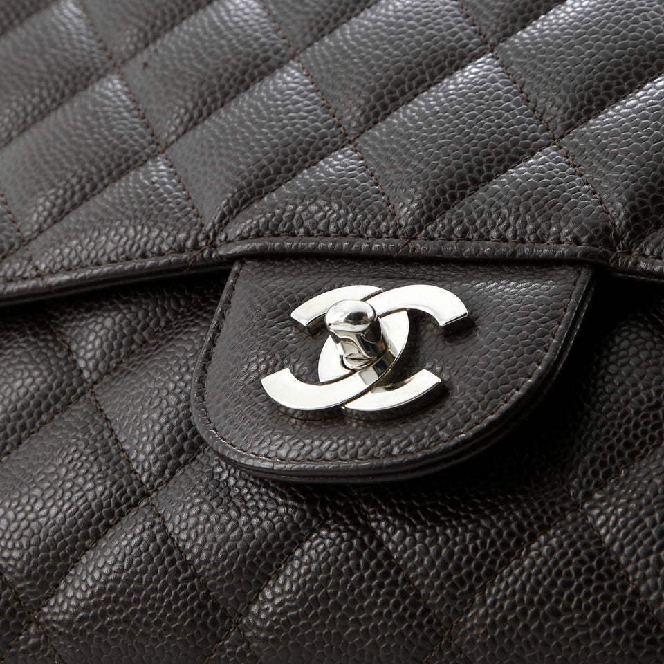 Vintage Classic Single Flap Bag Quilted Caviar Jumbo