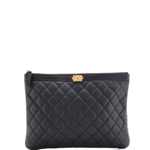 Boy O Case Clutch Quilted Caviar Medium