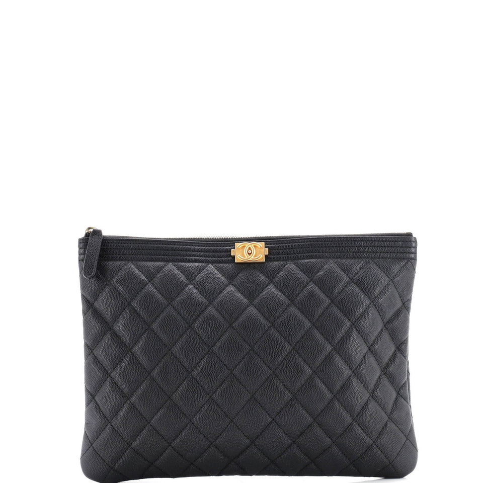 Boy O Case Clutch Quilted Caviar Medium