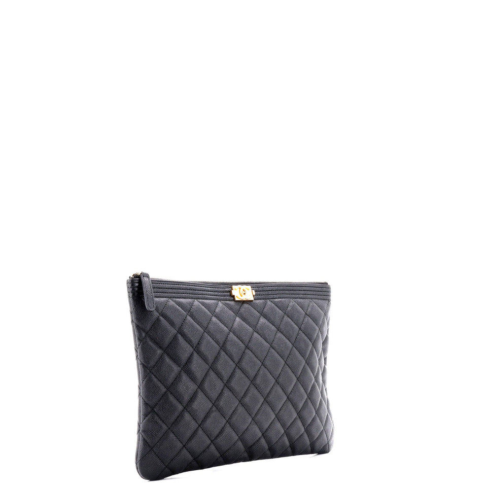 Boy O Case Clutch Quilted Caviar Medium