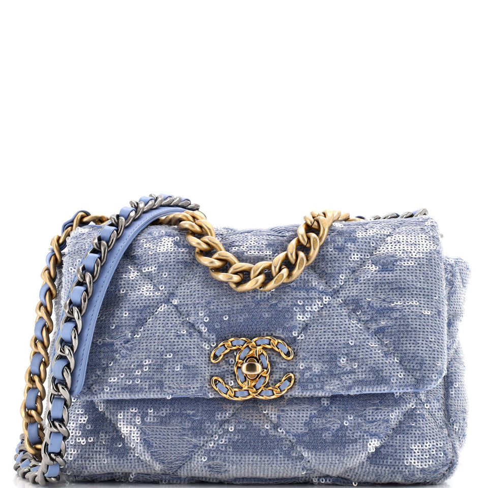 19 Flap Bag Quilted Sequins Medium