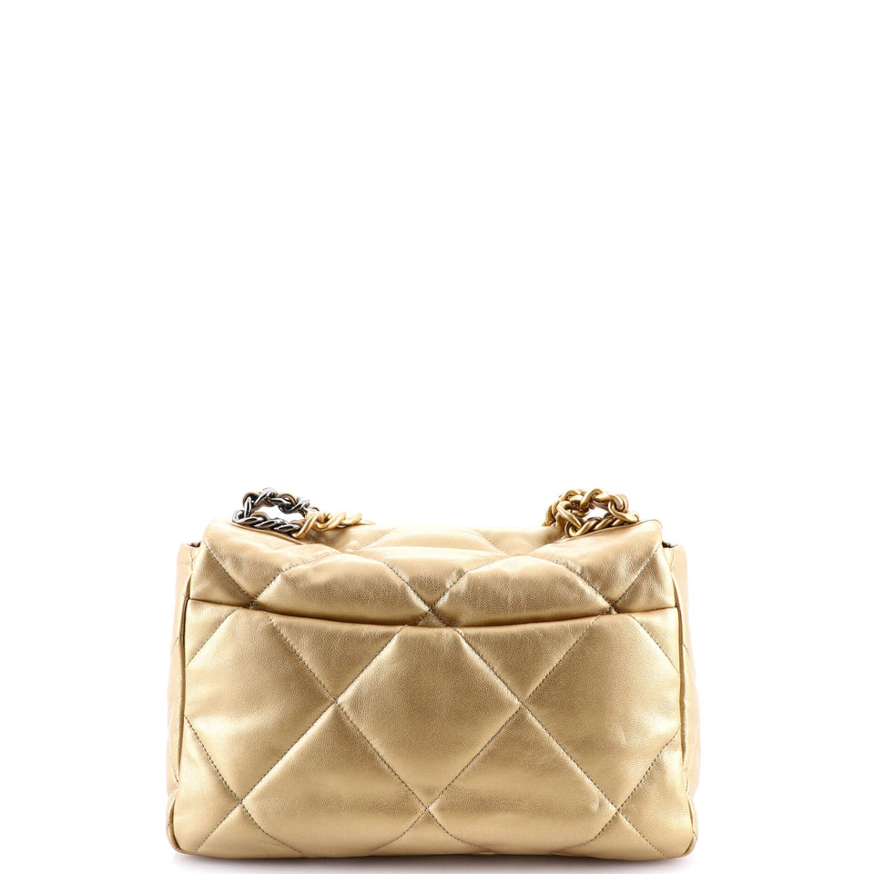 19 Flap Bag Quilted Leather Large