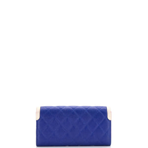 Filigree Flap Wallet Quilted Caviar Long