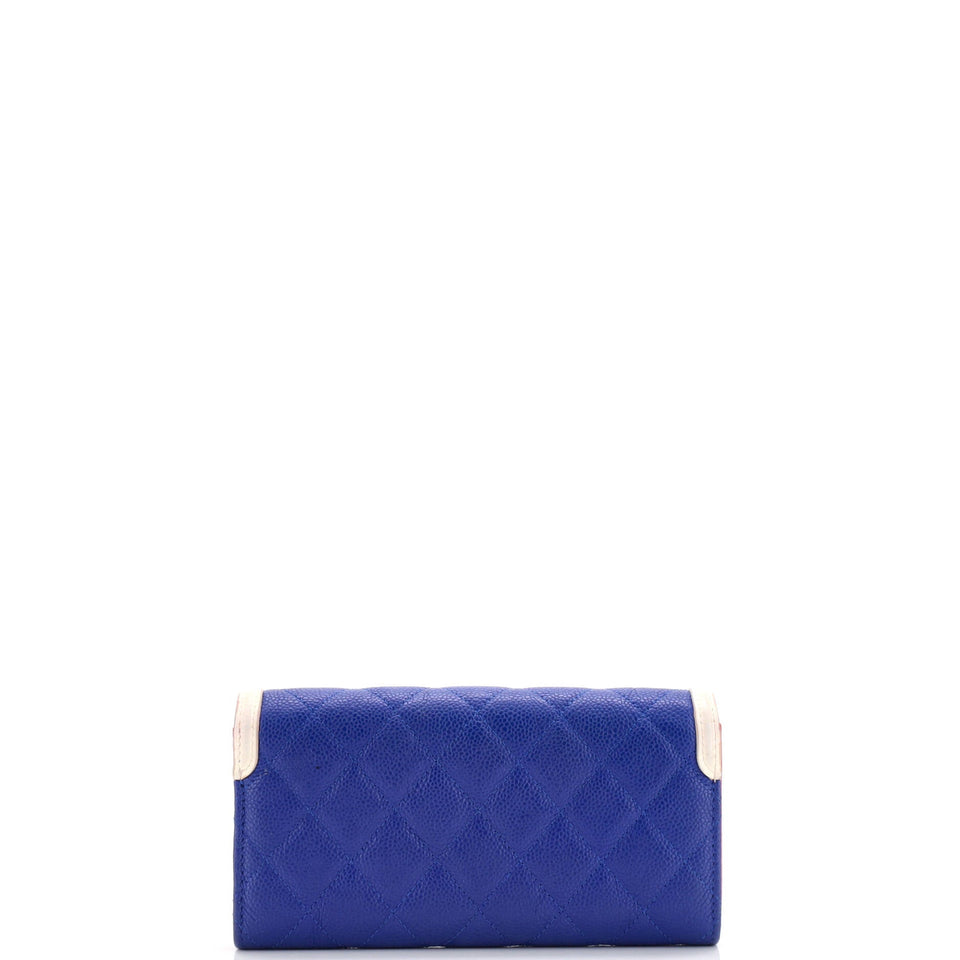 Filigree Flap Wallet Quilted Caviar Long