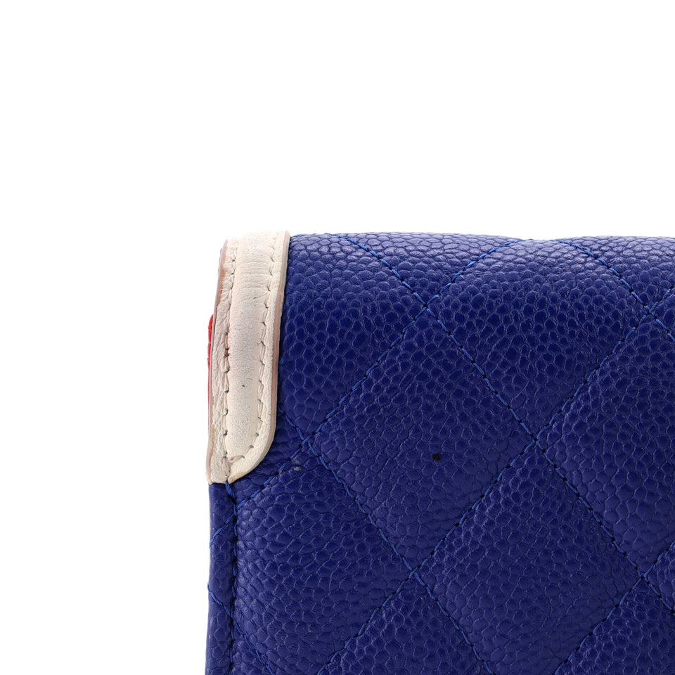 Filigree Flap Wallet Quilted Caviar Long