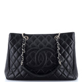Grand Shopping Tote Quilted Caviar