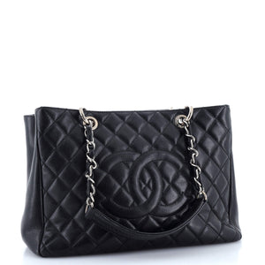 Grand Shopping Tote Quilted Caviar