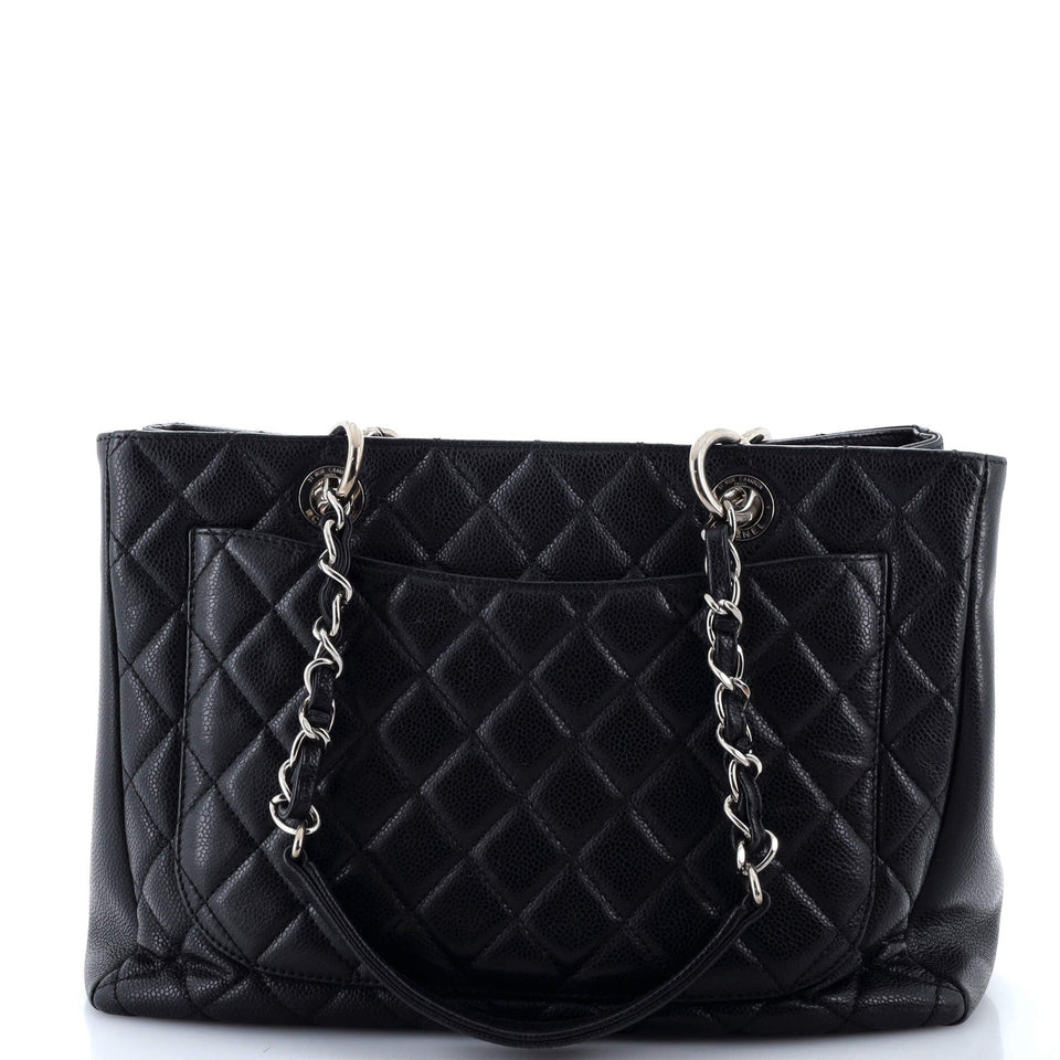 Grand Shopping Tote Quilted Caviar