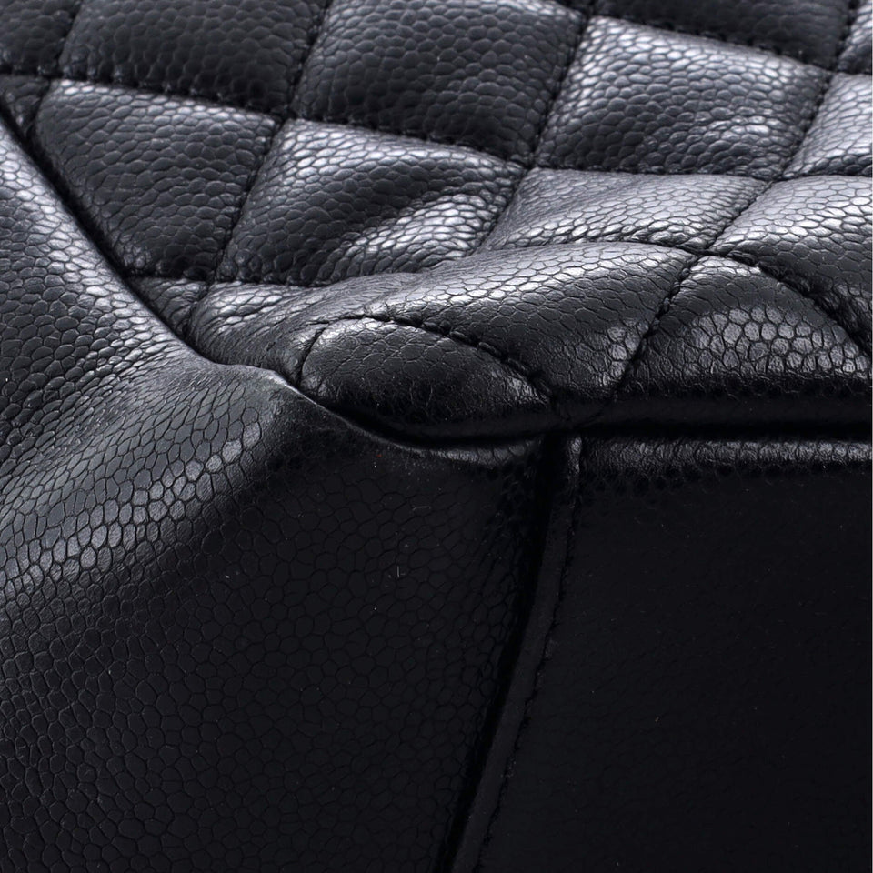 Grand Shopping Tote Quilted Caviar