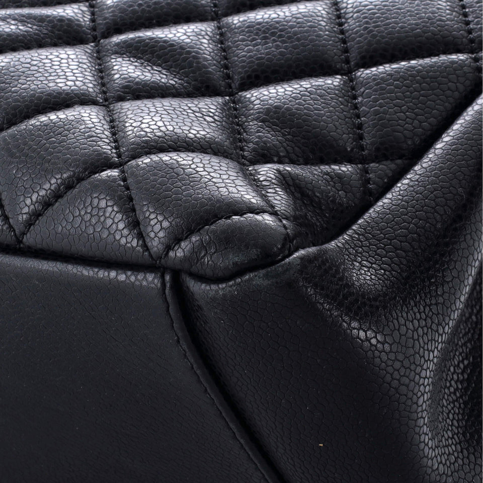 Grand Shopping Tote Quilted Caviar