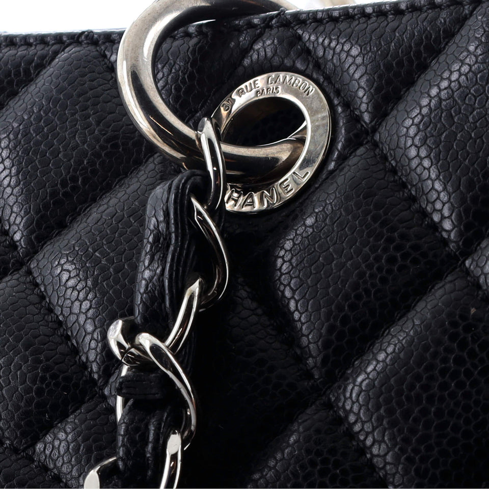 Grand Shopping Tote Quilted Caviar