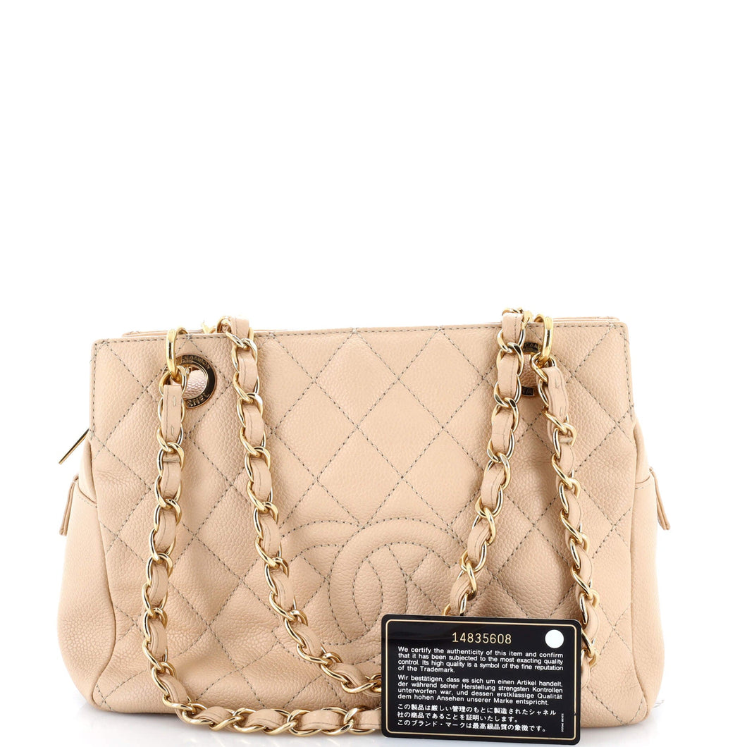 Petite Timeless Tote Quilted Caviar