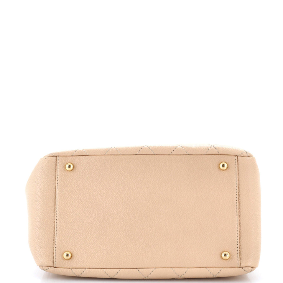 Petite Timeless Tote Quilted Caviar